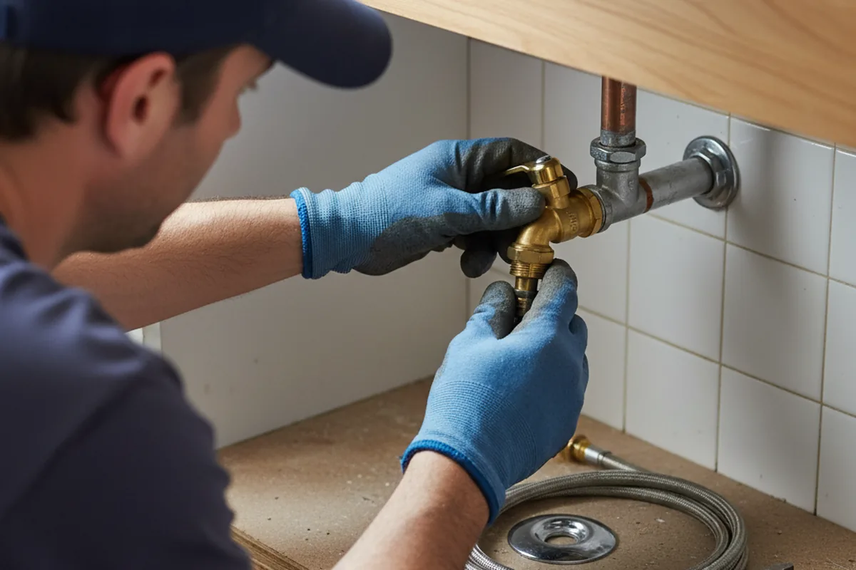 Shutoff valve and fitting work during Emergency Plumbing in Evant